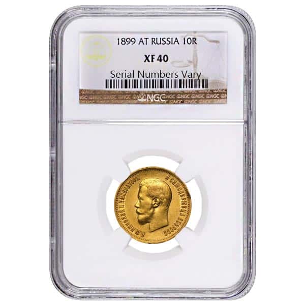 1899 Russia Gold 10 Roubles NGC XF 40