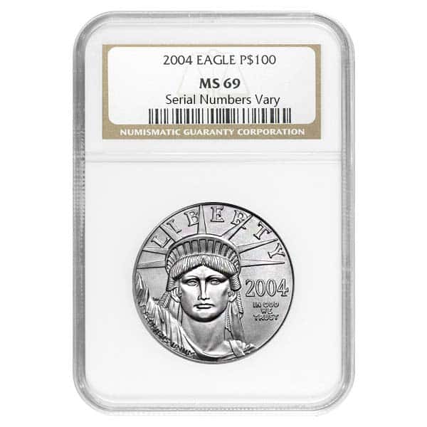 2004 1 oz $100 Platinum American Eagle Coin NGC MS 69