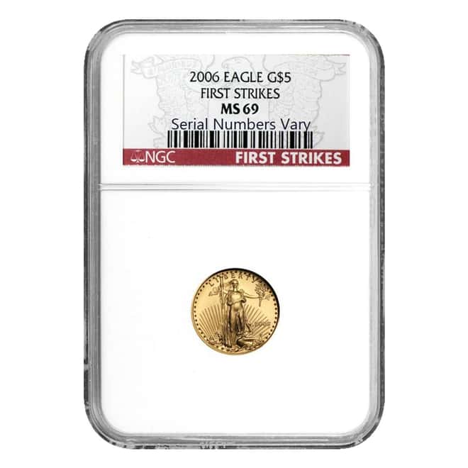 2006 1/10 oz $5 Gold American Eagle Coin NGC MS 69 First Strikes