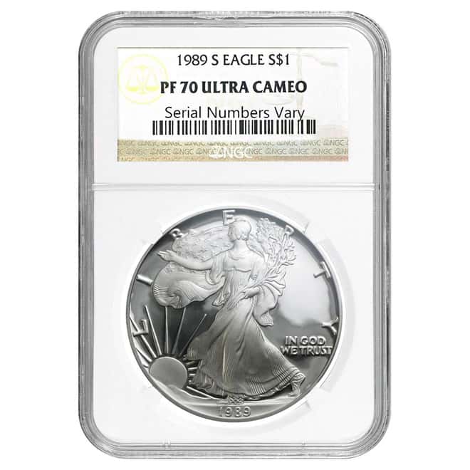 1989 S 1 oz Silver American Eagle $1 Coin NGC PF 70 UCAM