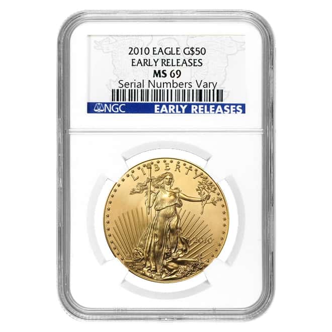 2010 1 oz $50 Gold American Eagle Coin NGC MS 69 Early Releases