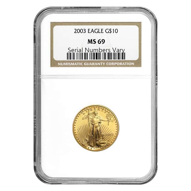 2003 1/4 oz $10 Gold American Eagle NGC MS 69