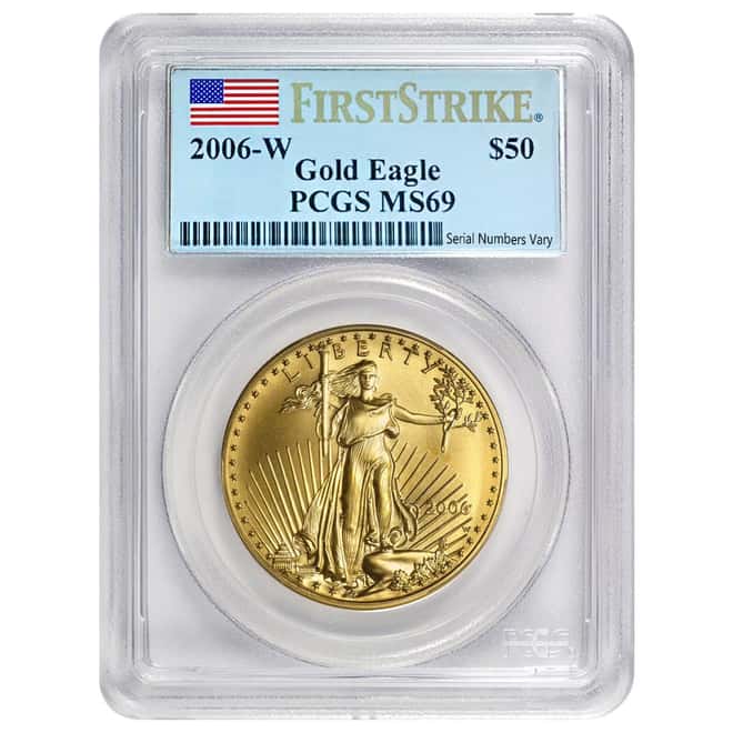 2006 W Burnished 1 oz $50 Gold American Eagle Coin PCGS MS 69 First Strike