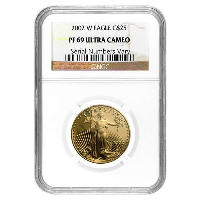 2002 W 1/2 oz $25 Gold Eagle NGC PF 69 UCAM