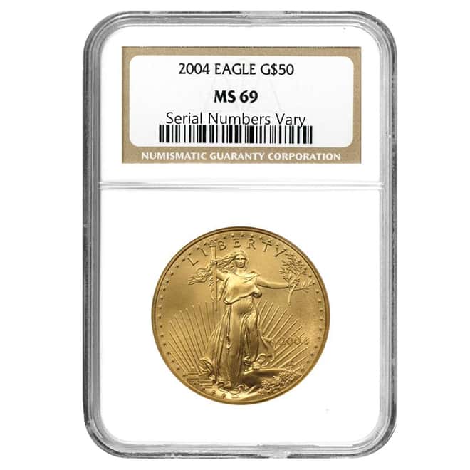 2004 1 oz $50 Gold American Eagle NGC MS 69