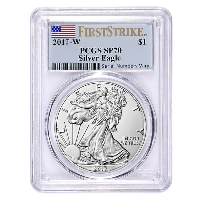 2017-W 1 oz Burnished Silver American Eagle PCGS SP 70 First Strike