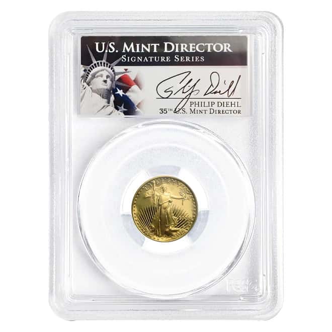 2005 W 1/10 oz $5 Proof Gold American Eagle Coin PCGS PF 69 DCAM - Philip Diehl Sig