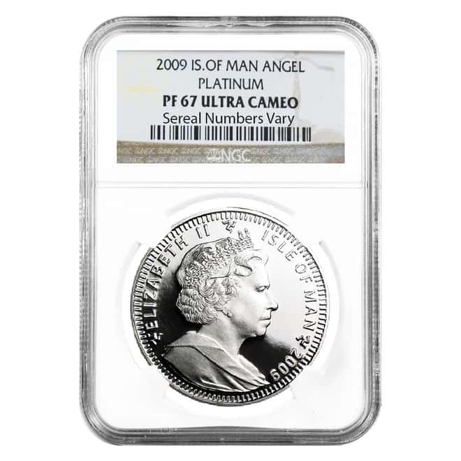 2009 Isle of Man 1 oz Platinum Angel NGC PF 67 UCAM