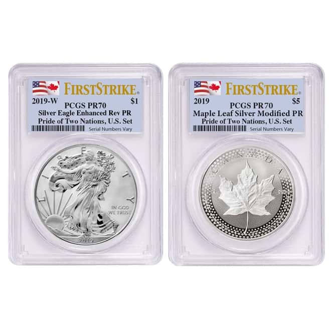 2019 Pride of Two Nations 2-Coin Set PCGS PF 70 FS (Two Flags Label)
