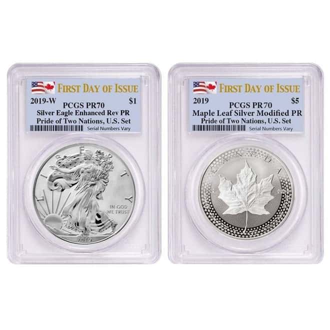 2019 Pride of Two Nations 2-Coin Set PCGS PF 70 FDOI (Two Flags Label)