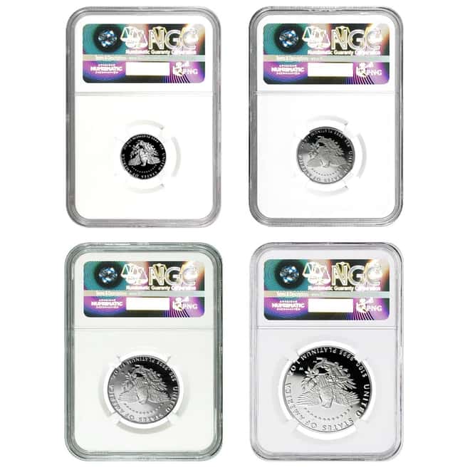 2005-W 1.85 oz Platinum American Eagle 4-Coin Proof Set NGC PF 70/69 UCAM - Low Minatge!