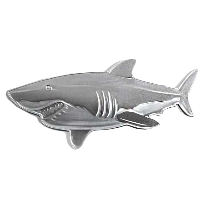 2019 1 oz Silver Great White Shark Solomon Islands $2 Coin .9999 Fine (In Cap)