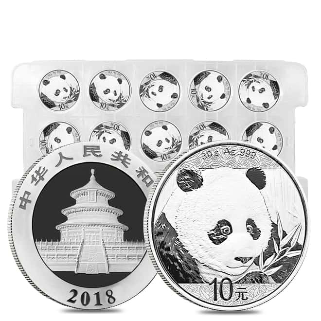 2018 30 gram Chinese Silver Panda 10 Yuan .999 Fine BU