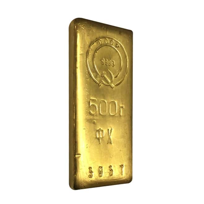 500 gram Russia USSR Gold Bar .9999 Fine