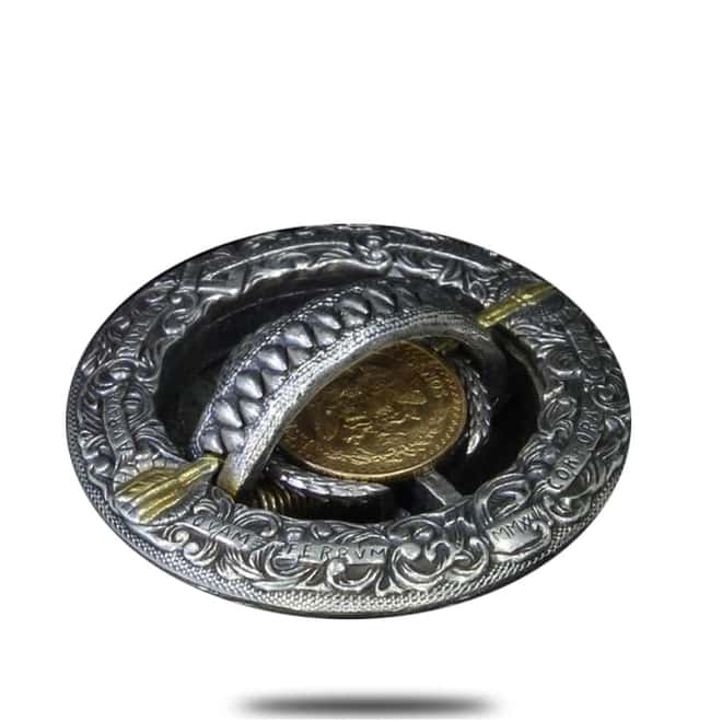 Roman Booteen's Hobo Nickel Replica - ‘The Trap with the Golden Bait’ w/ Morgan Dollar and 2 Peso