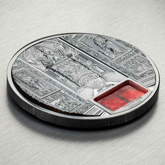 2022 Palau 5 oz Proof Silver Tiffany Art Metropolis - San Pietro Vatican Coin .999 Fine (w/Box & COA)