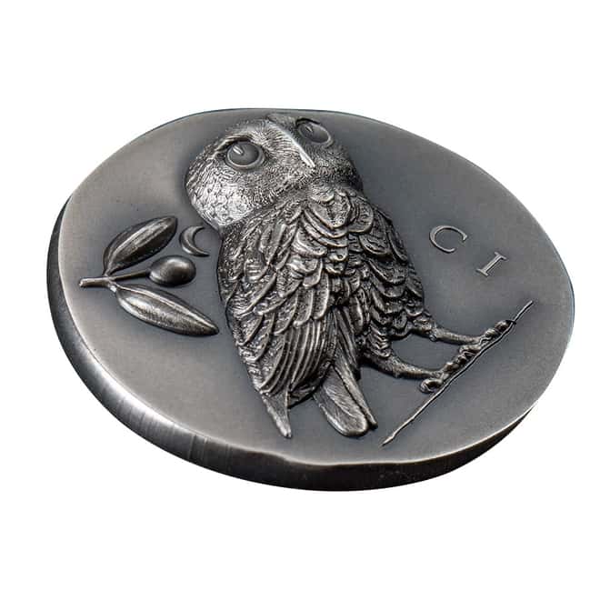 2021 1 oz Silver Athena's Owl Tetradrachm - Numismatic Icons Coin Cook Islands .999 Fine (w/Box & COA)