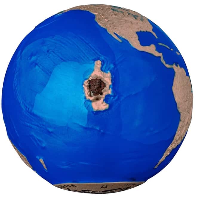 2022 3 oz Silver Rose Gold Plating Blue Marble Endangered - Meteorite Spherical Coin Barbados .999 Fine (w/Box & COA)