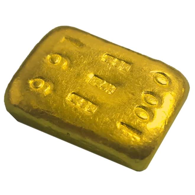 1.1948 oz 1 Tael Chinese Biscuit Gold Bar .991 Fine
