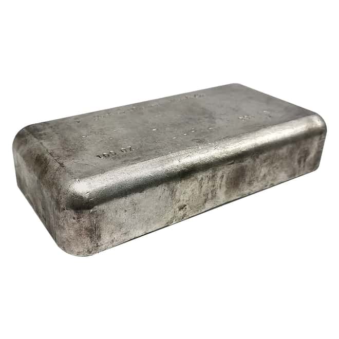 100 oz Jackson Precious Metals Vintage Silver Bar .999 Fine