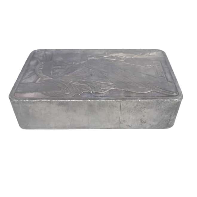 100 oz Johnson Matthey MTB Logo Statue of Liberty Silver Bar .999 Fine