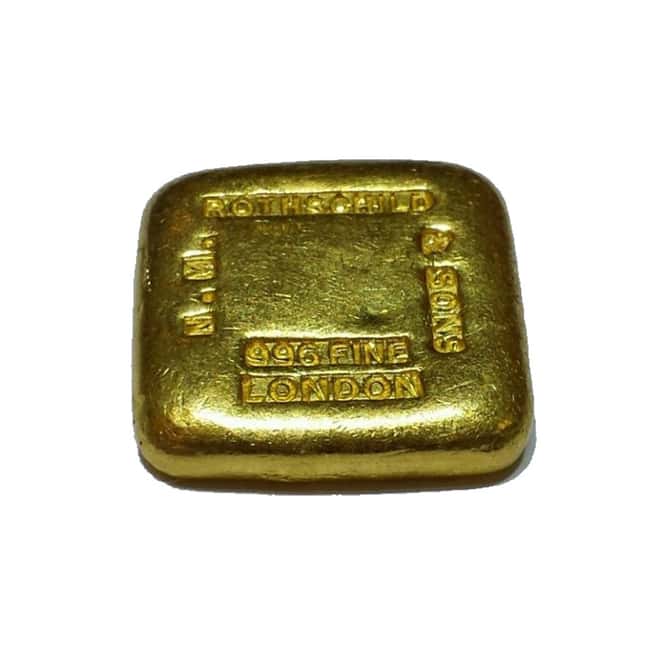 Rothschild & Sons London Raw 58.3 grams ("5 Tolas") .996 Fine Gold Bar 
