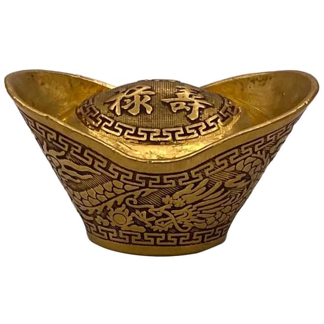 1.2057 oz Chinese Sycee Yuanbao 1 Tael Shaped Ingot .995 Fine Gold (Scruffy)