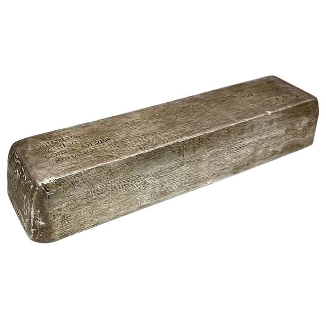 100 oz Western Pacific Coin & Silver Exchange Vintage Silver Bar .999 Fine (Pigtail Sprue)