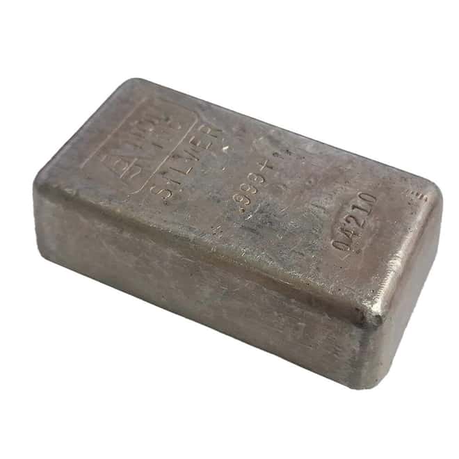 20.25 oz AgNON Vintage Poured Silver Bar .999+ Fine