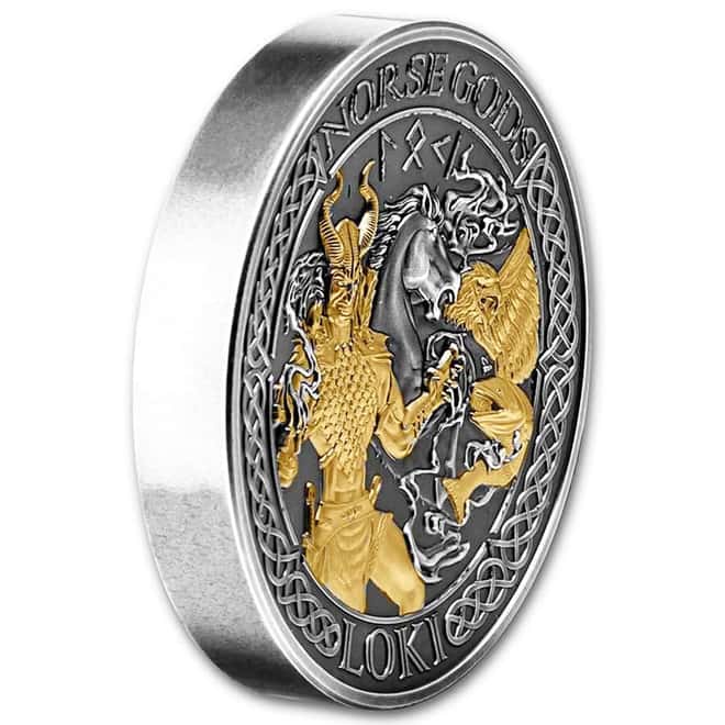 2022 Cook Islands 2 oz Silver Norse Gods Loki Coin .999 Fine