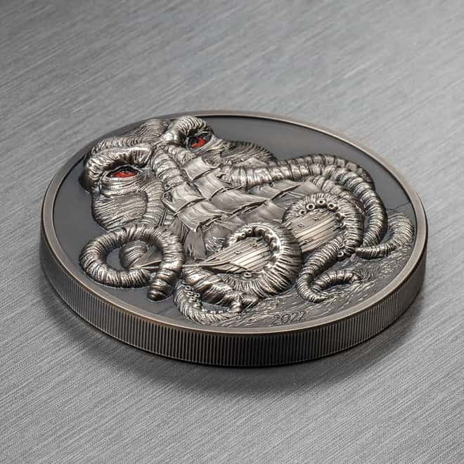 2022 Palau 3 oz Silver Lovecraft - Cthulhu Coin .999 Fine (w/Box & COA)