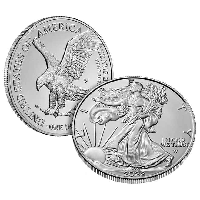 2022-W 1 oz Burnished Silver American Eagle (w/Box & COA)