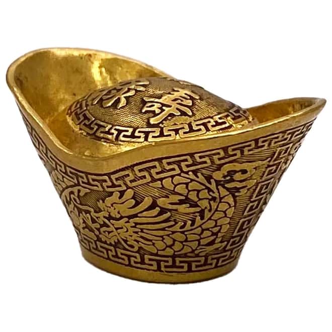 1.2057 oz Chinese Sycee Yuanbao 1 Tael Shaped Ingot .995 Fine Gold (Scruffy)