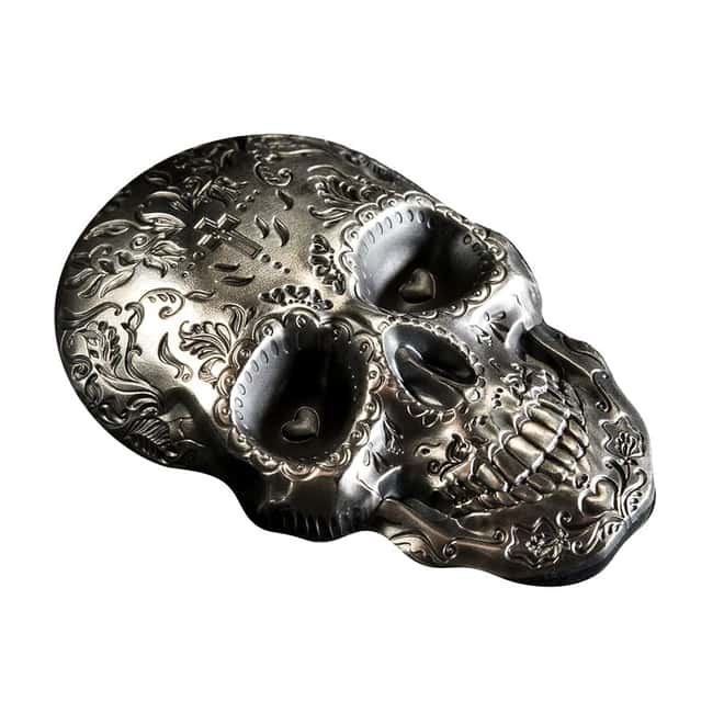 2018 Palau 1 oz Silver La Catrina Skull Coin Antiqued .999 Fine (w/Box & COA)