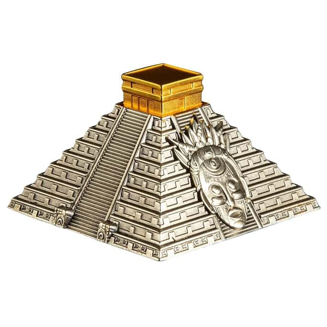 2022 5 oz Silver Mayan Pyramid 3D Shaped Coin Nicaragua .999 Fine (w/Box & COA)