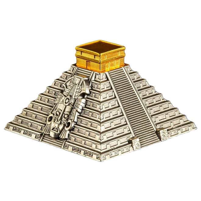 2022 5 oz Silver Mayan Pyramid 3D Shaped Coin Nicaragua .999 Fine (w/Box & COA)