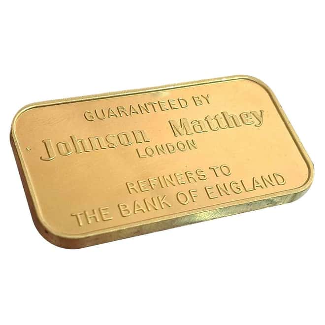50 Gram Johnson Matthey Swiss Bank Corporation Gold Bar .9999 Fine