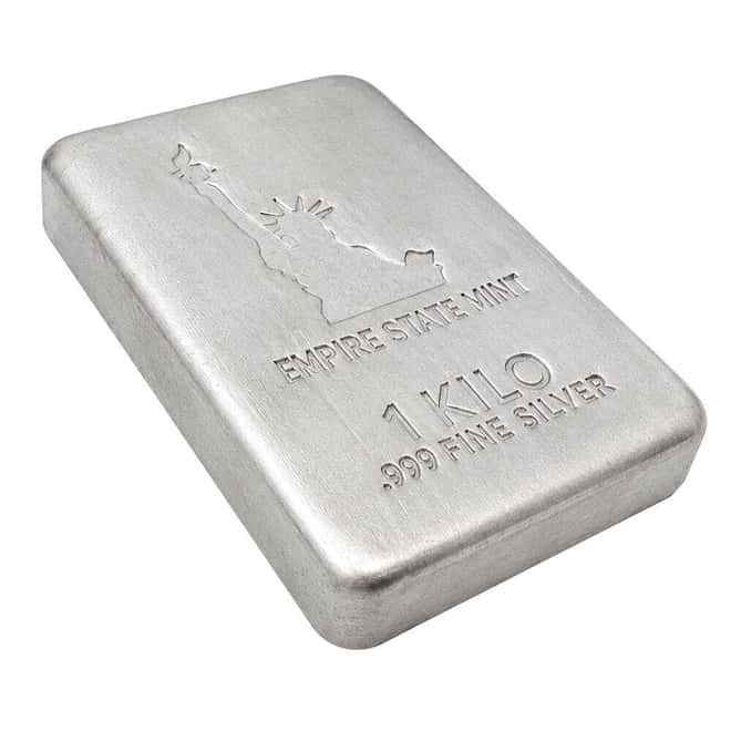 1 Kilo Empire State Mint Statue of Liberty Silver Bar .999 Fine