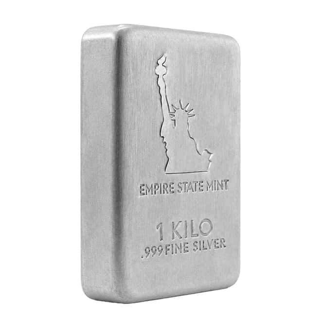 1 Kilo Empire State Mint Statue of Liberty Silver Bar .999 Fine