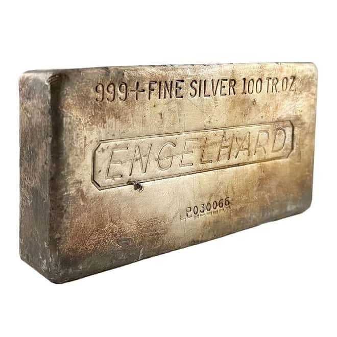 100 oz Engelhard Silver Bar .999 Fine 7th Series (K Prefix Anomaly)