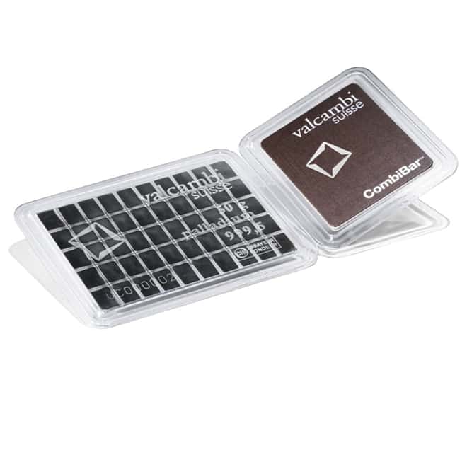 50 x 1 gram Palladium Valcambi CombiBar .9995 Fine (In Assay)
