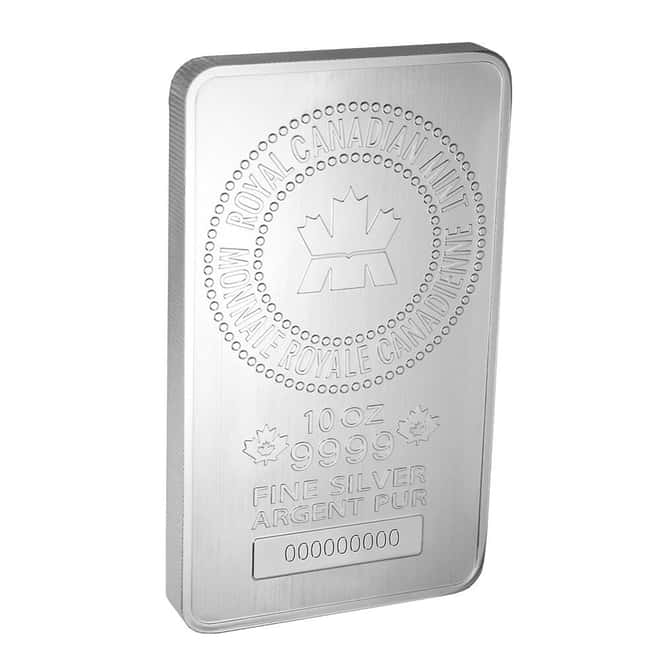 NO SEAL - 10 oz Royal Canadian Mint (RCM) .9999 Fine Silver Bar