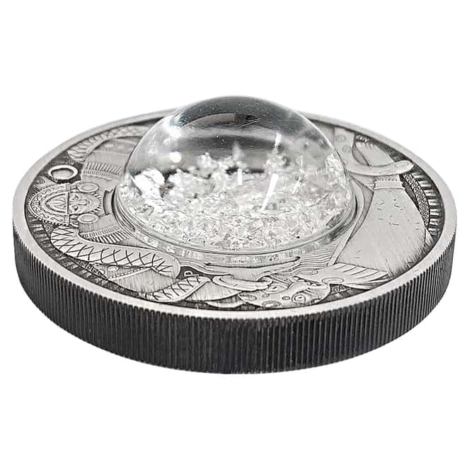 2021 Tuvalu 2 oz Antiqued Silver Tears of the Moon Coin .9999 Fine (w/Box & COA)