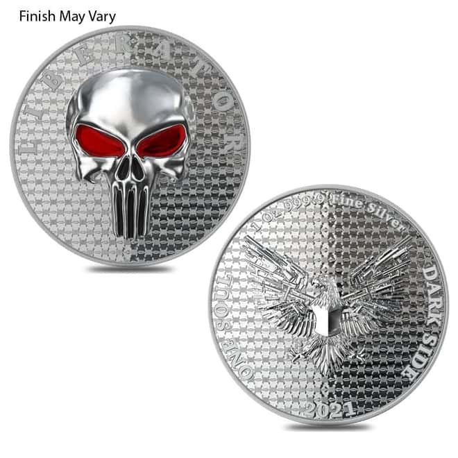 2021 1 oz Dark Side One Soul Liberator Ultra High Relief Proof Silver Round