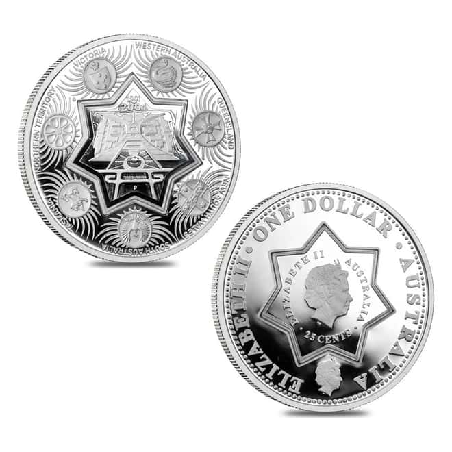 2001 Australia 21st Century Combination Bi-Metal 3-Coin Proof Set AGW .59 oz (w/Box & COA)