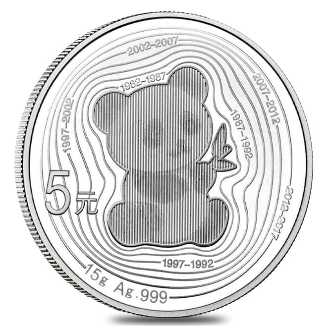 2017 Gold 5 Gram and Silver 15 Gram Proof Chinese Panda 2-coin Set (w/Box&COA) - 35th Anniversary