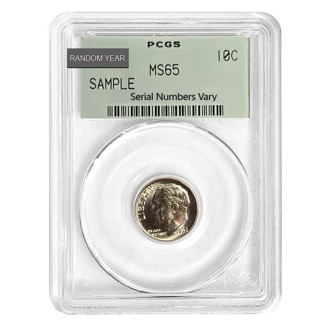 Silver Roosevelt Dime 10C Sample Slab PCGS OGH (Random Year, Random Grade)