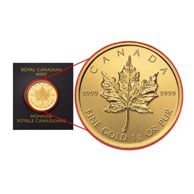 2015 25 x 1 gram Canadian Gold Maples .9999 Fine (Individual Assays)
