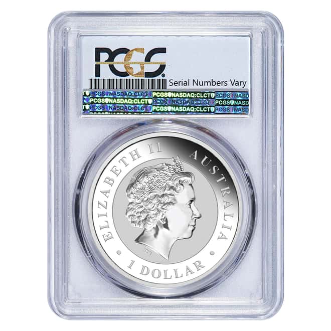 2017 1 oz Silver Australian Kookaburra Shark Privy Perth Mint PCGS MS 70 First Strike (Shark Label)
