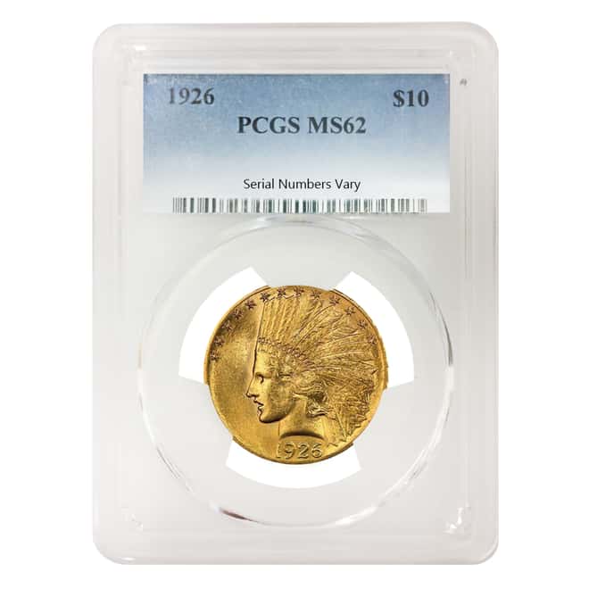 1926 $10 Indian Head Gold Eagle PCGS MS 62